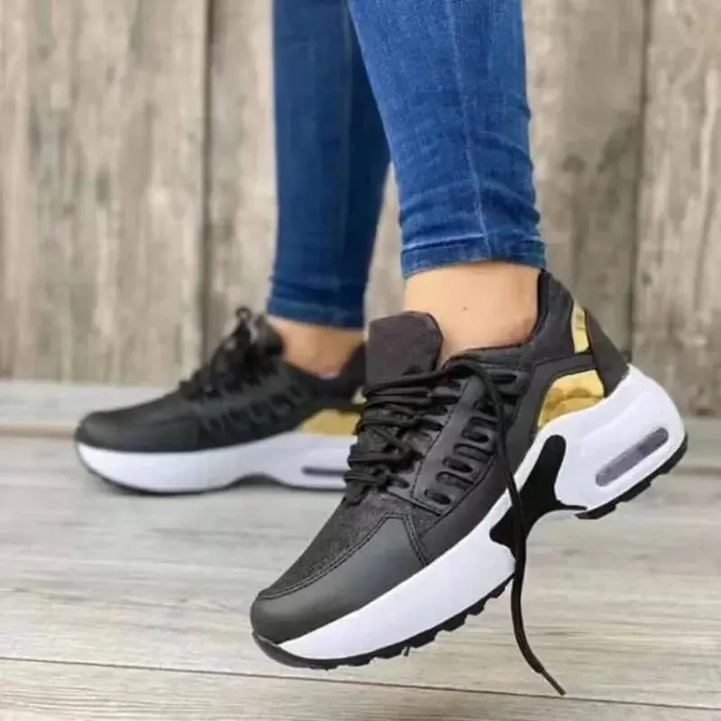 Fashion Woman Vulcanize Platform Casual Sneakers Women Flats Mesh Breathable Running Walking Shoes Chunky Sports Shoe