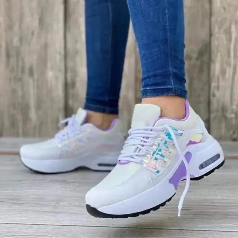 Fashion Woman Vulcanize Platform Casual Sneakers Women Flats Mesh Breathable Running Walking Shoes Chunky Sports Shoe