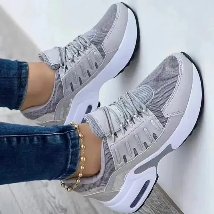 Fashion Woman Vulcanize Platform Casual Sneakers Women Flats Mesh Breathable Running Walking Shoes Chunky Sports Shoe