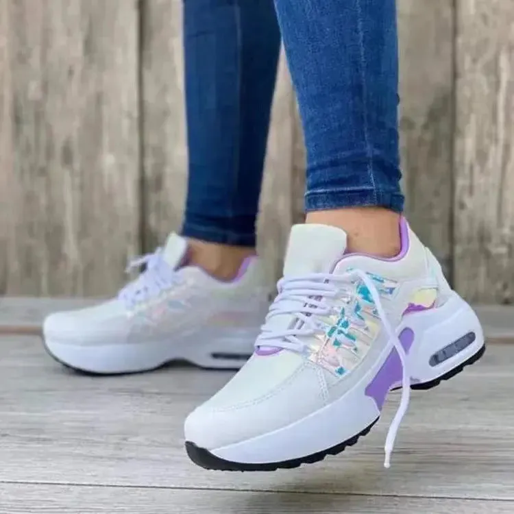 Fashion Woman Vulcanize Platform Casual Sneakers Women Flats Mesh Breathable Running Walking Shoes Chunky Sports Shoe