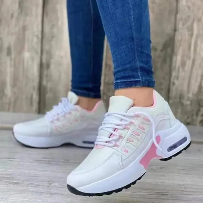 Fashion Woman Vulcanize Platform Casual Sneakers Women Flats Mesh Breathable Running Walking Shoes Chunky Sports Shoe