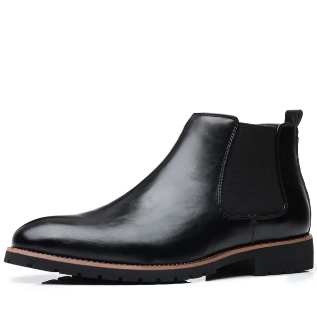 Faux Leather Boots Men Comfortable Chelsea Boots