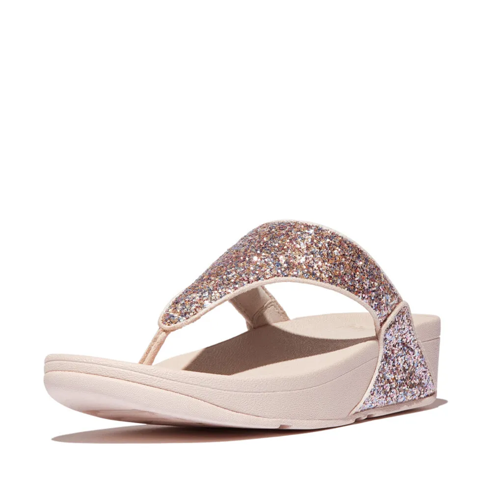 Fitflop Lulu Toe Post Glitter Nude Rose