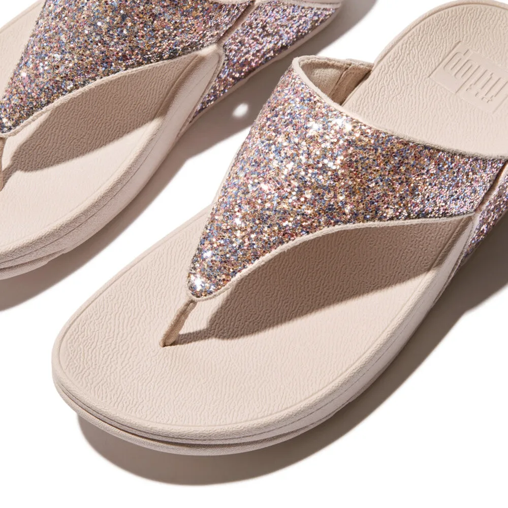 Fitflop Lulu Toe Post Glitter Nude Rose