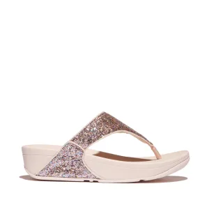 Fitflop Lulu Toe Post Glitter Nude Rose