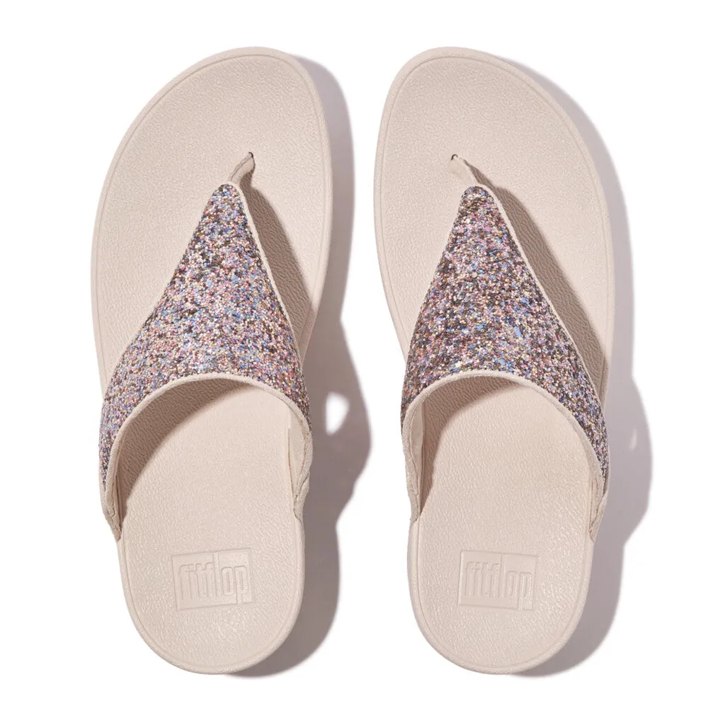 Fitflop Lulu Toe Post Glitter Nude Rose