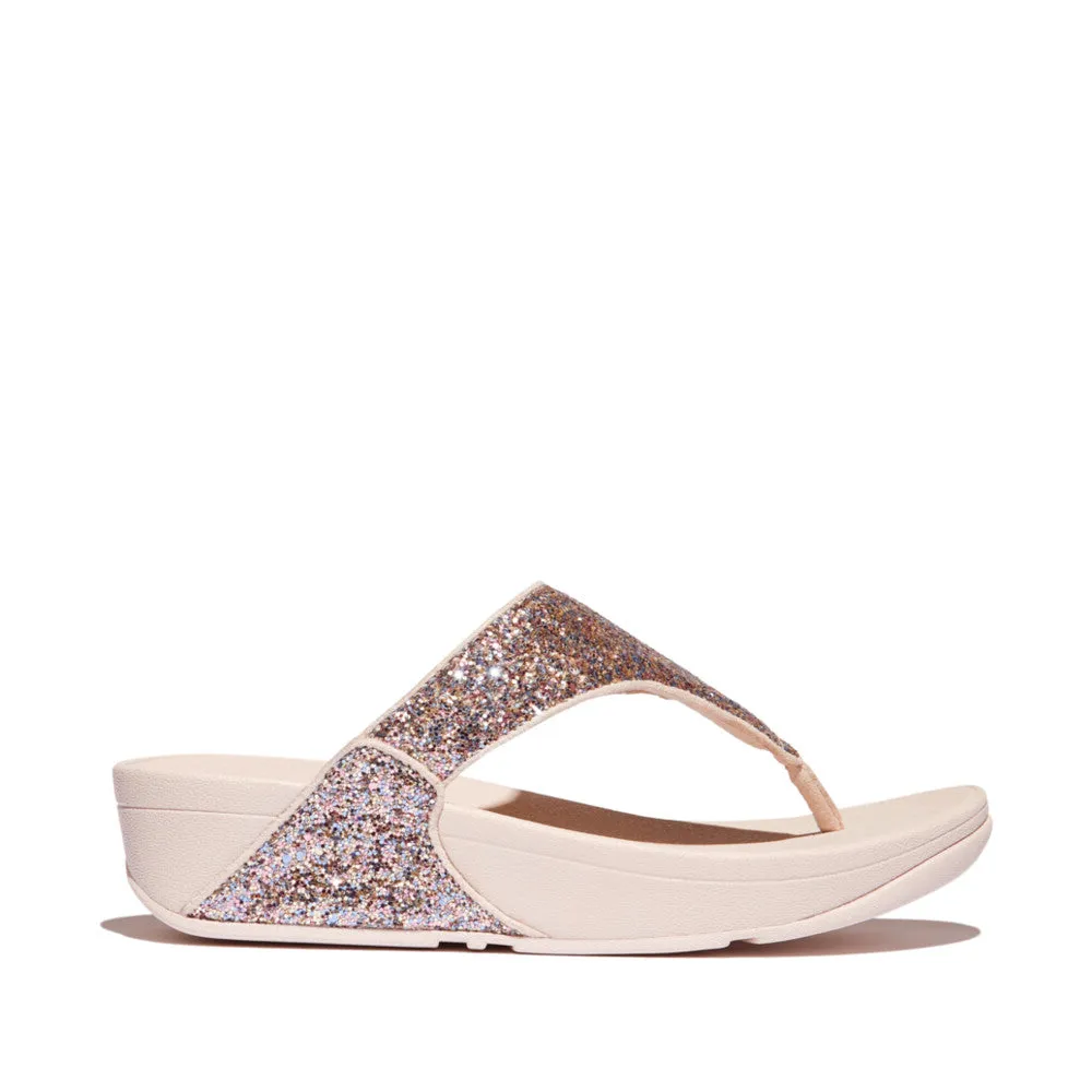 Fitflop Lulu Toe Post Glitter Nude Rose
