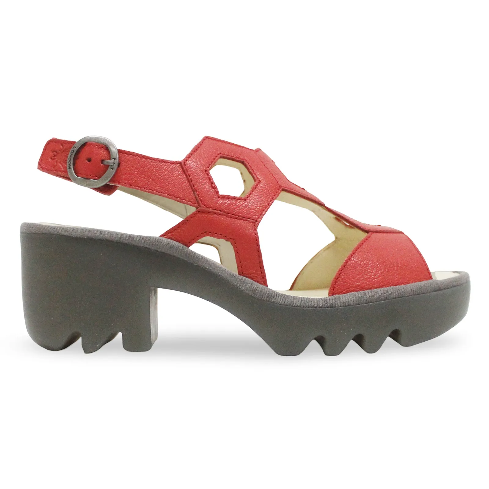 Fly London TEWA573FLY Mousse Leather Women's Heels Sandals