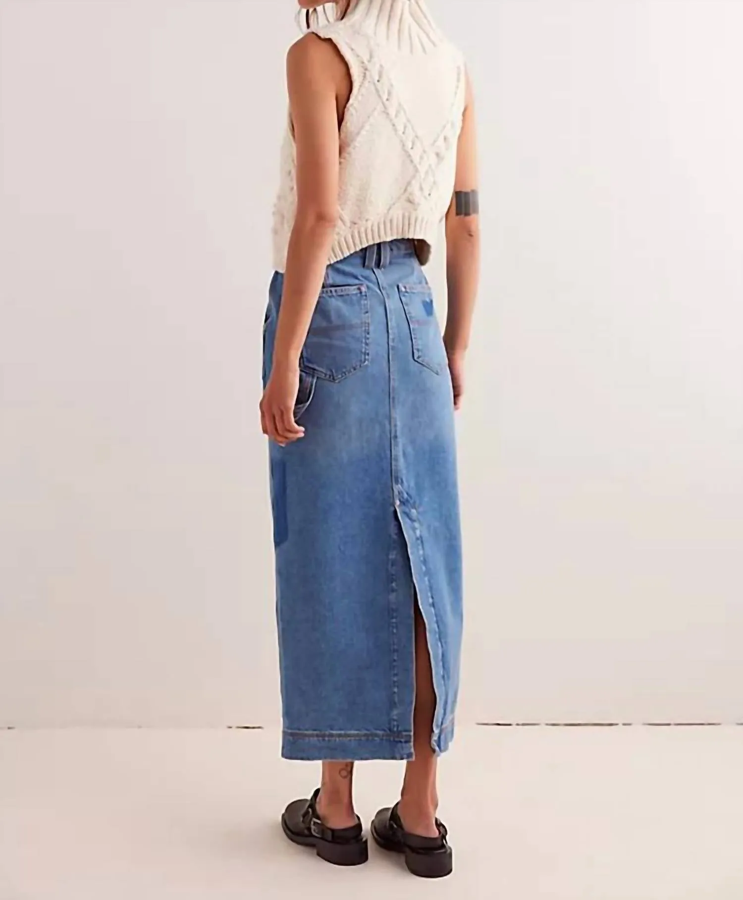 Free People - Francisco Denim Maxi Skirt