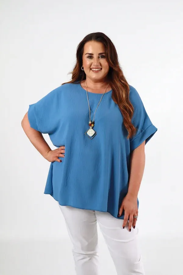 Freya Blouse in Denim Blue
