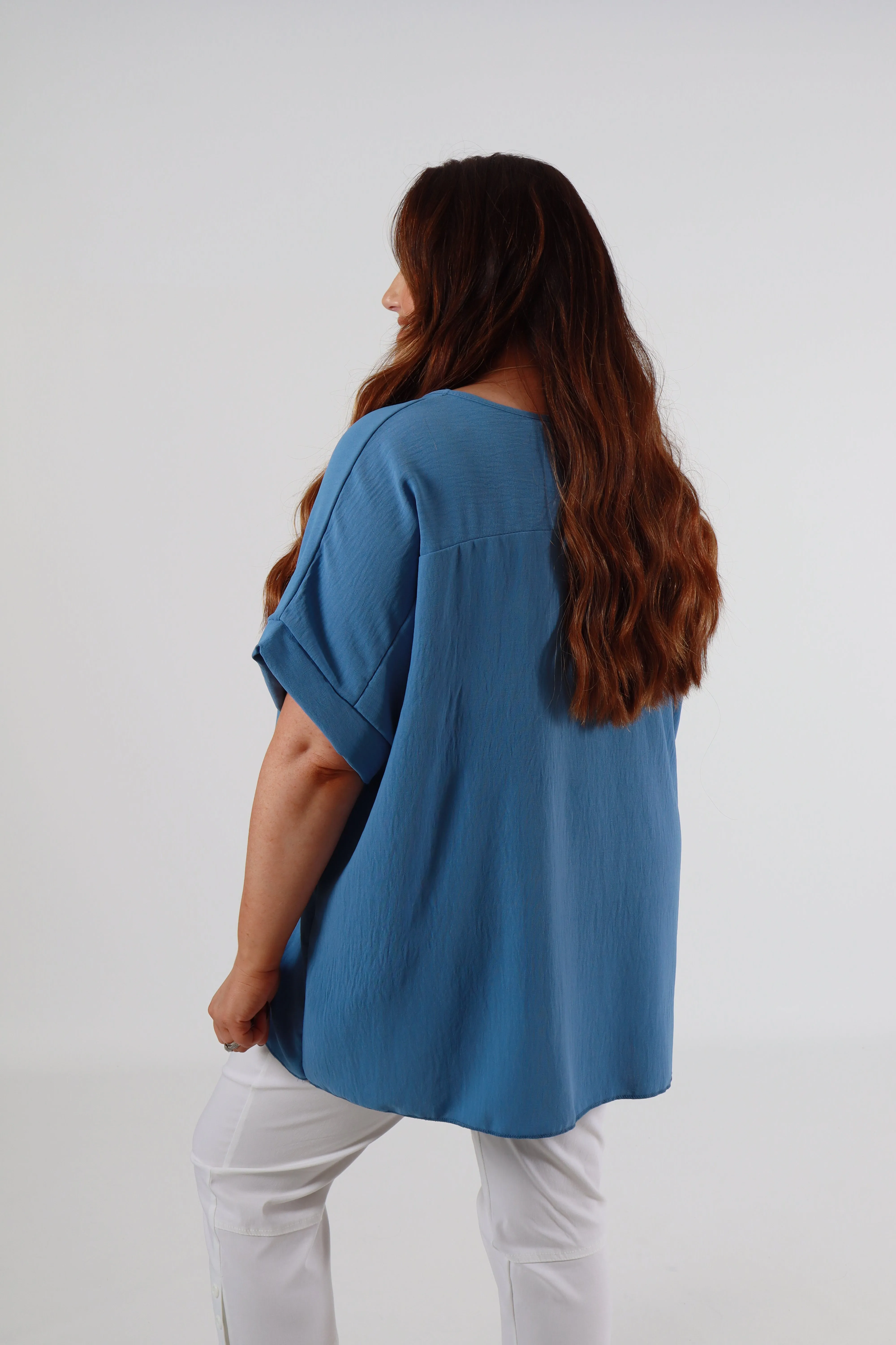 Freya Blouse in Denim Blue