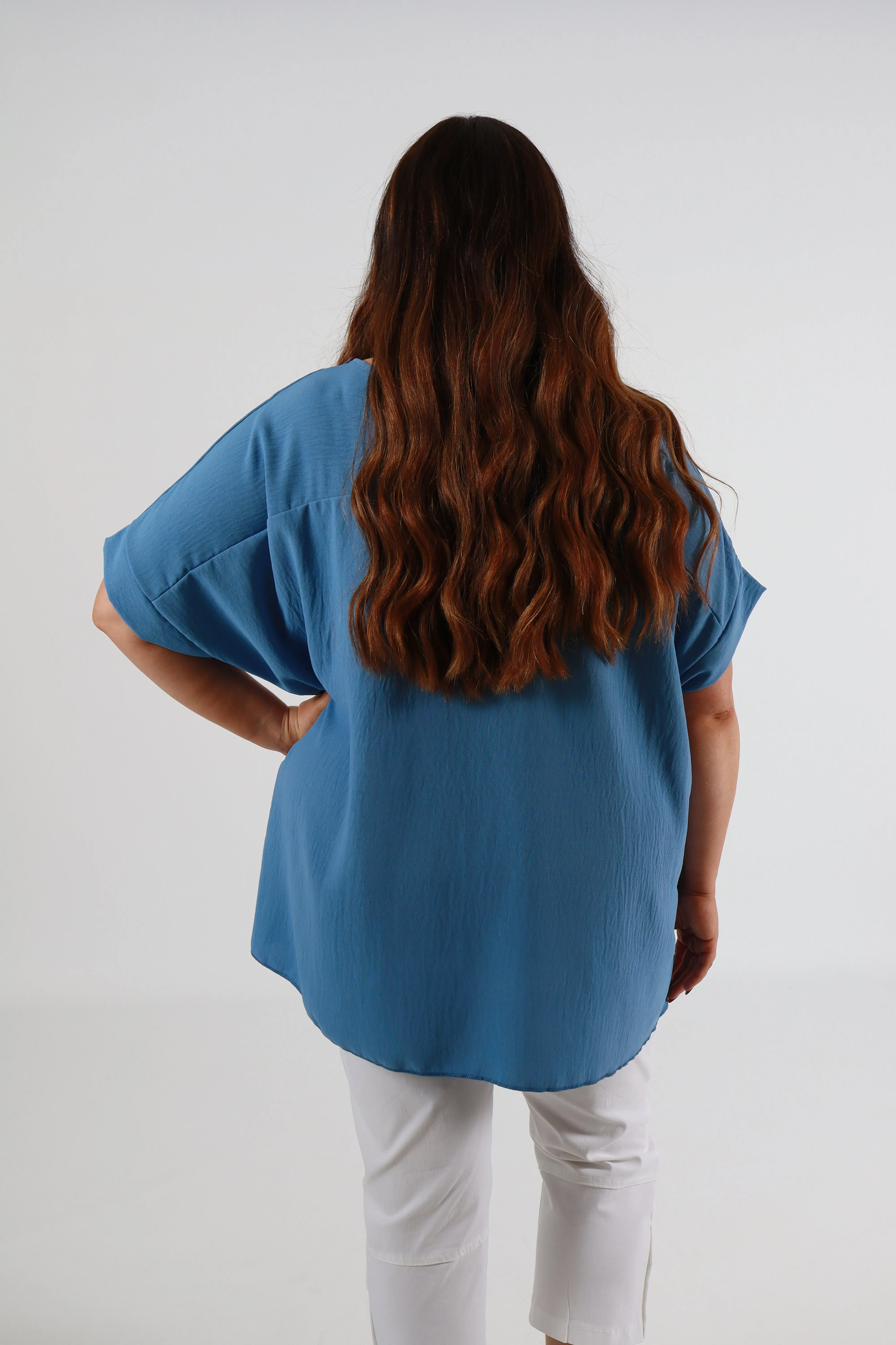 Freya Blouse in Denim Blue