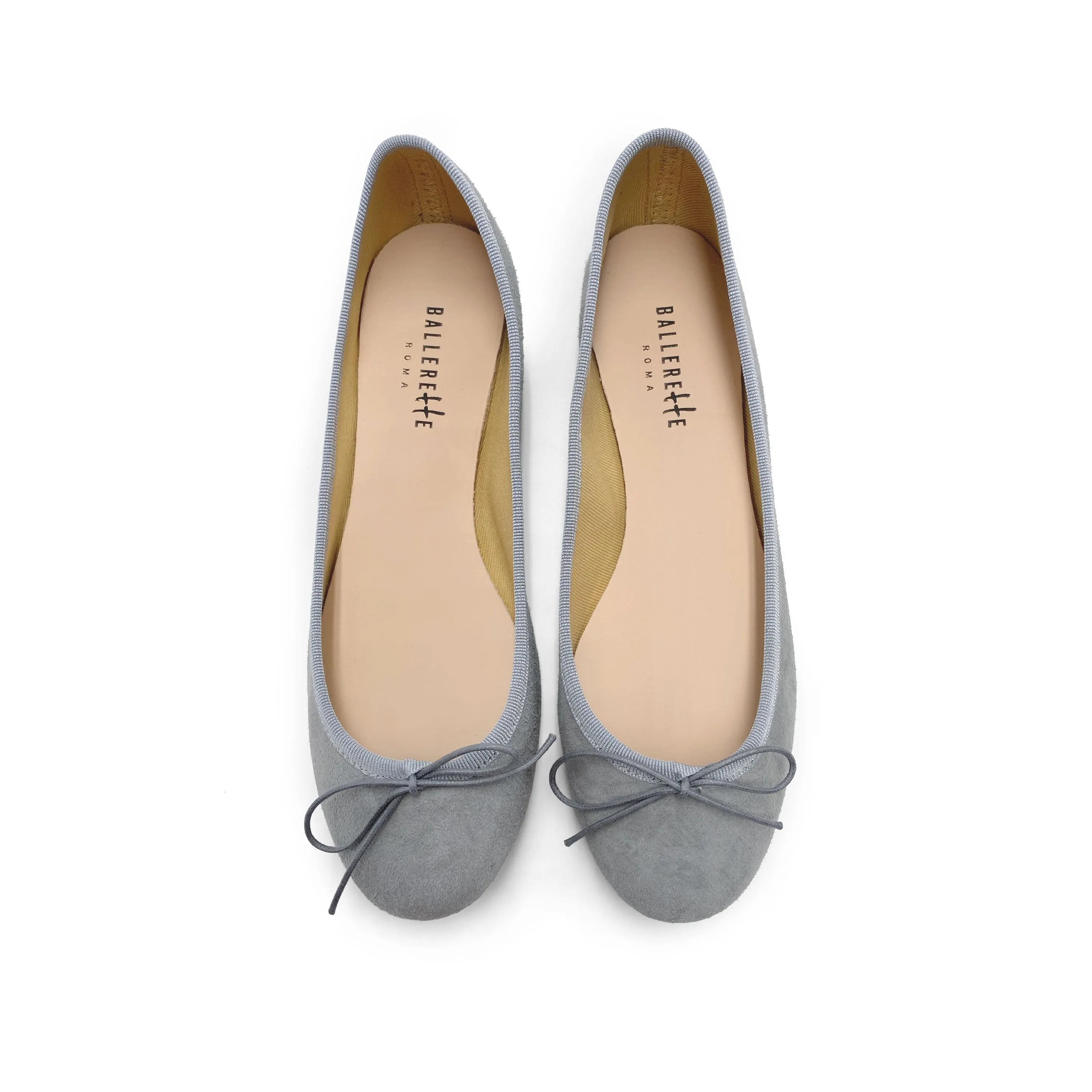 Grey Suede Ballet Flats