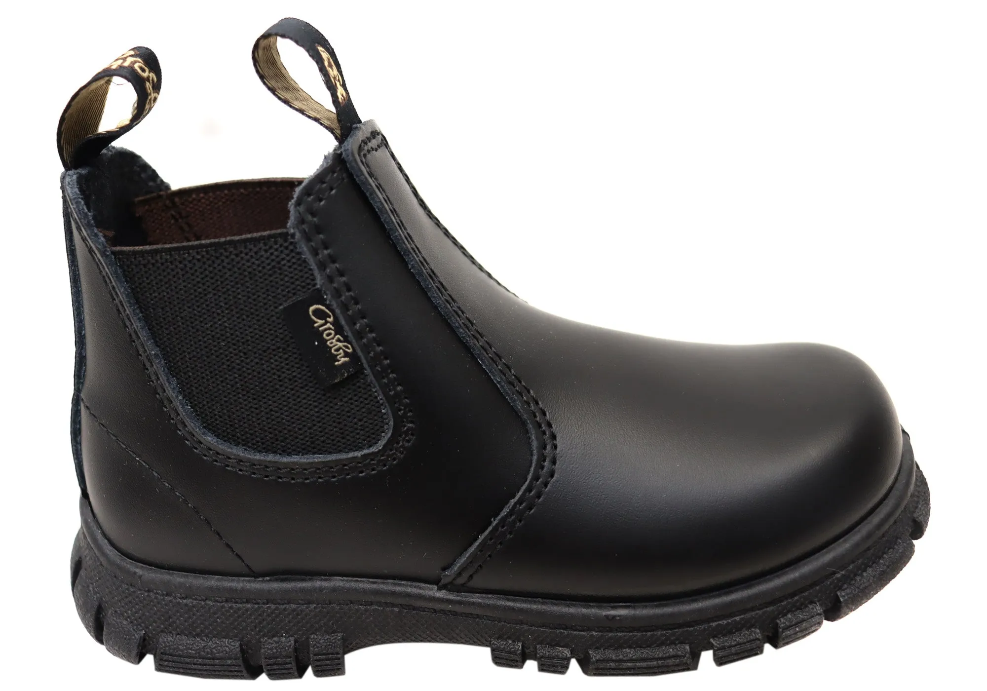 Grosby Ranch Baby Toddler Kids Leather Pull On Boots