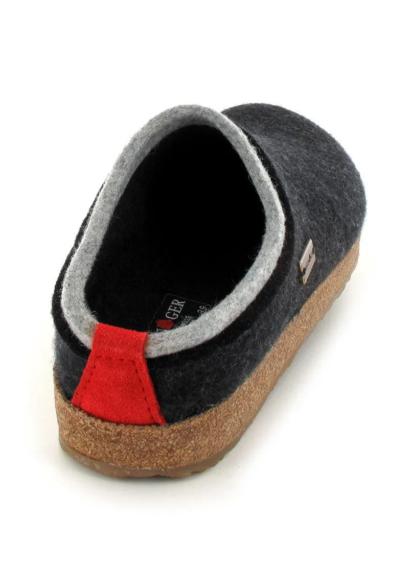 HAFLINGER® Kris Unisex Clogs | Grizzly, Graphite/Gray
