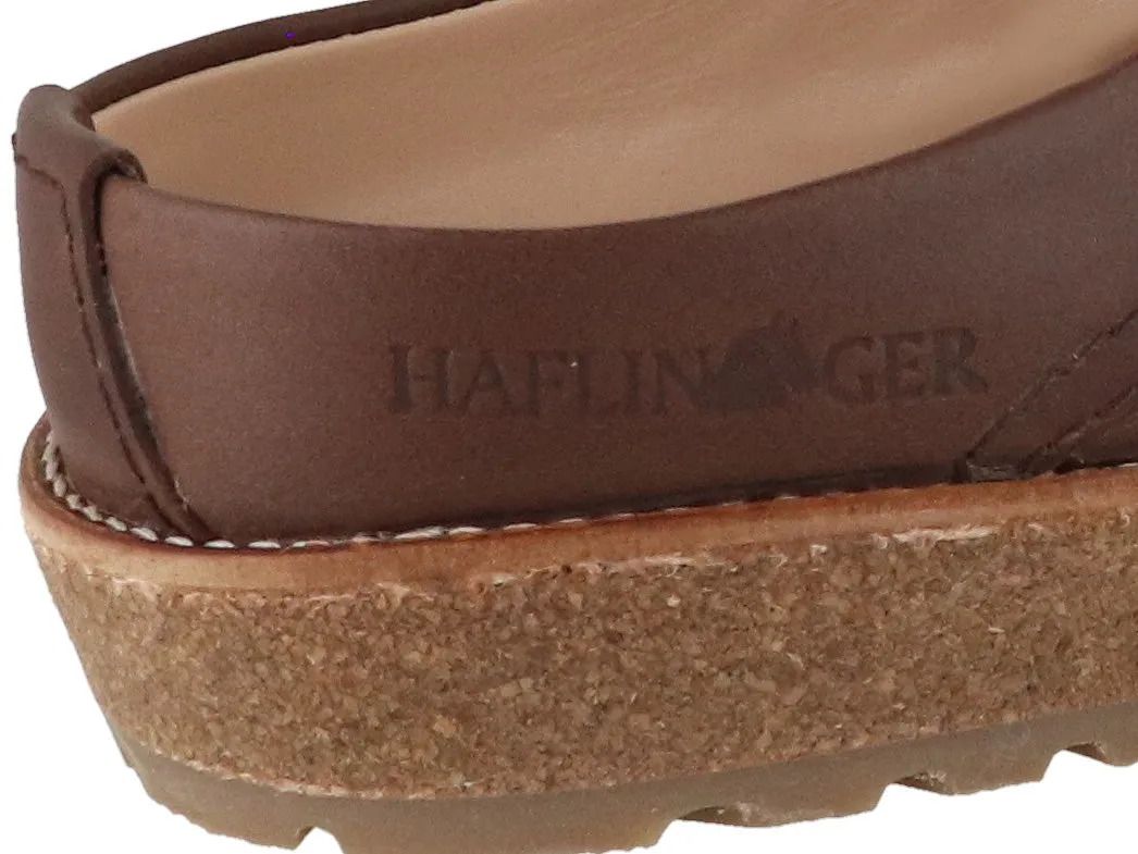 HAFLINGER Men Women Leather Clogs 'Travel Classic', dark brown