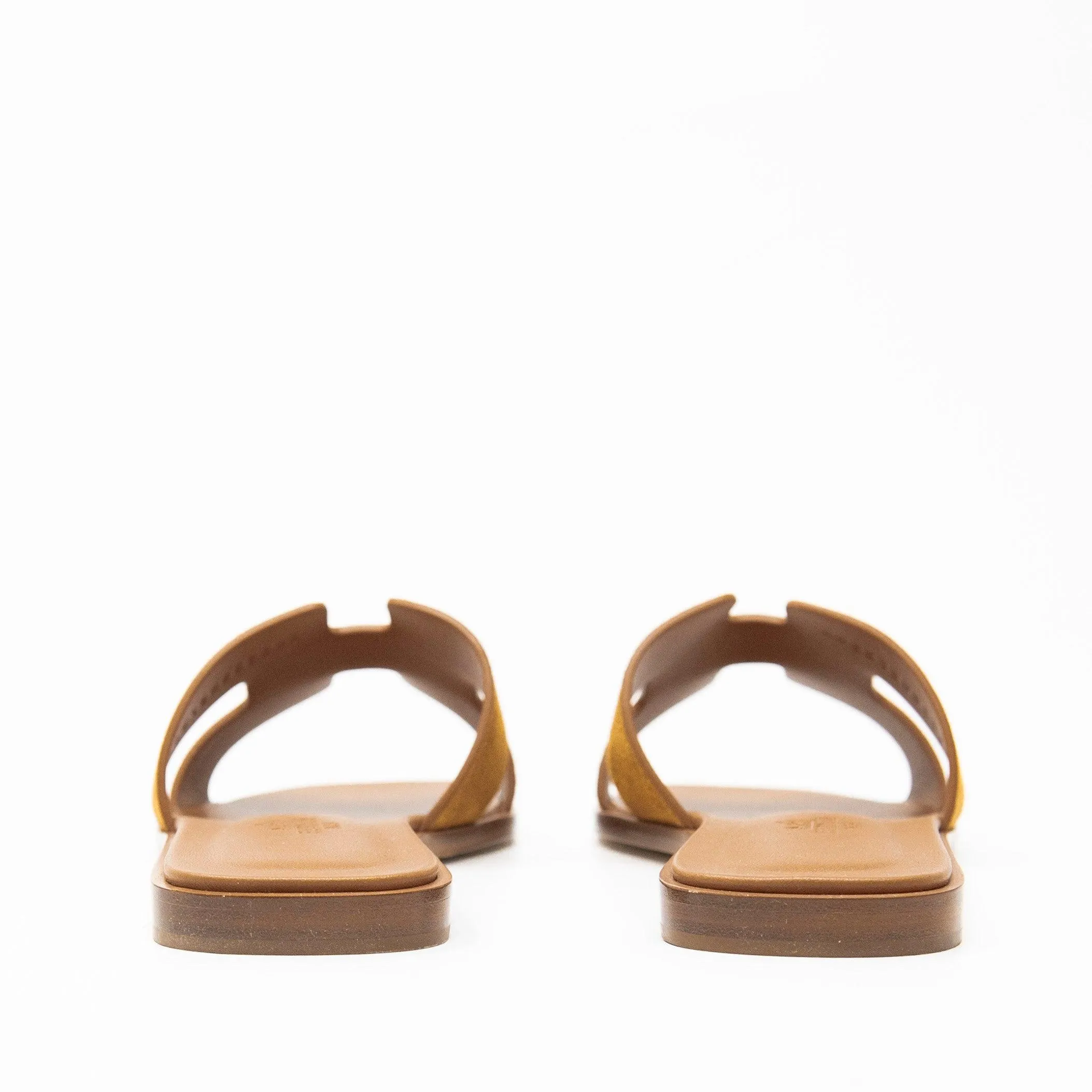 Hermes Gold Suede Oran Sandals 37
