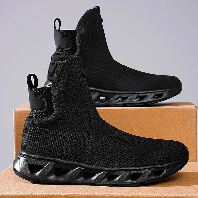 High-Top Slip-on Black Sneakers
