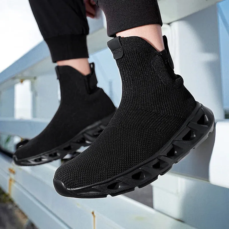 High-Top Slip-on Black Sneakers