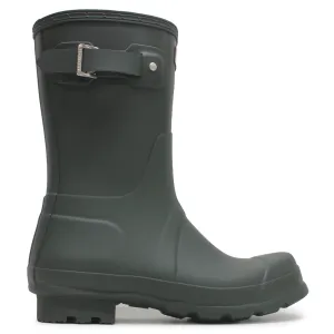 Hunter Original Rubber Men's Short Wellington Boots - Dark Olive