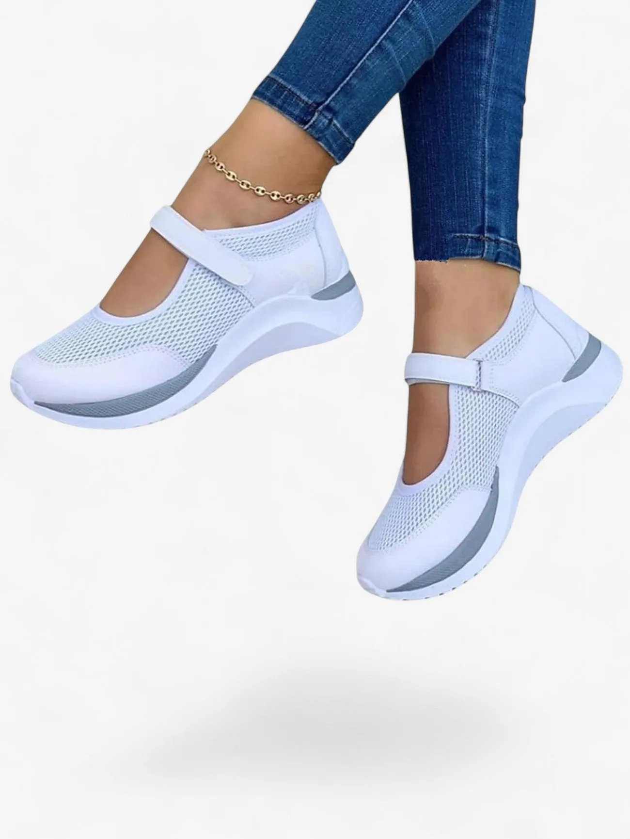 Jada | Women's Summer Breathable Sneakers with Velcro Strap