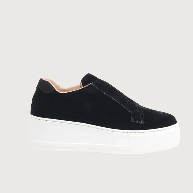 Jane Galland Trainers Marie Black Velvet Platform