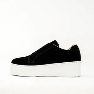 Jane Galland Trainers Marie Black Velvet Platform