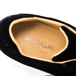 Jane Galland Trainers Marie Black Velvet Platform