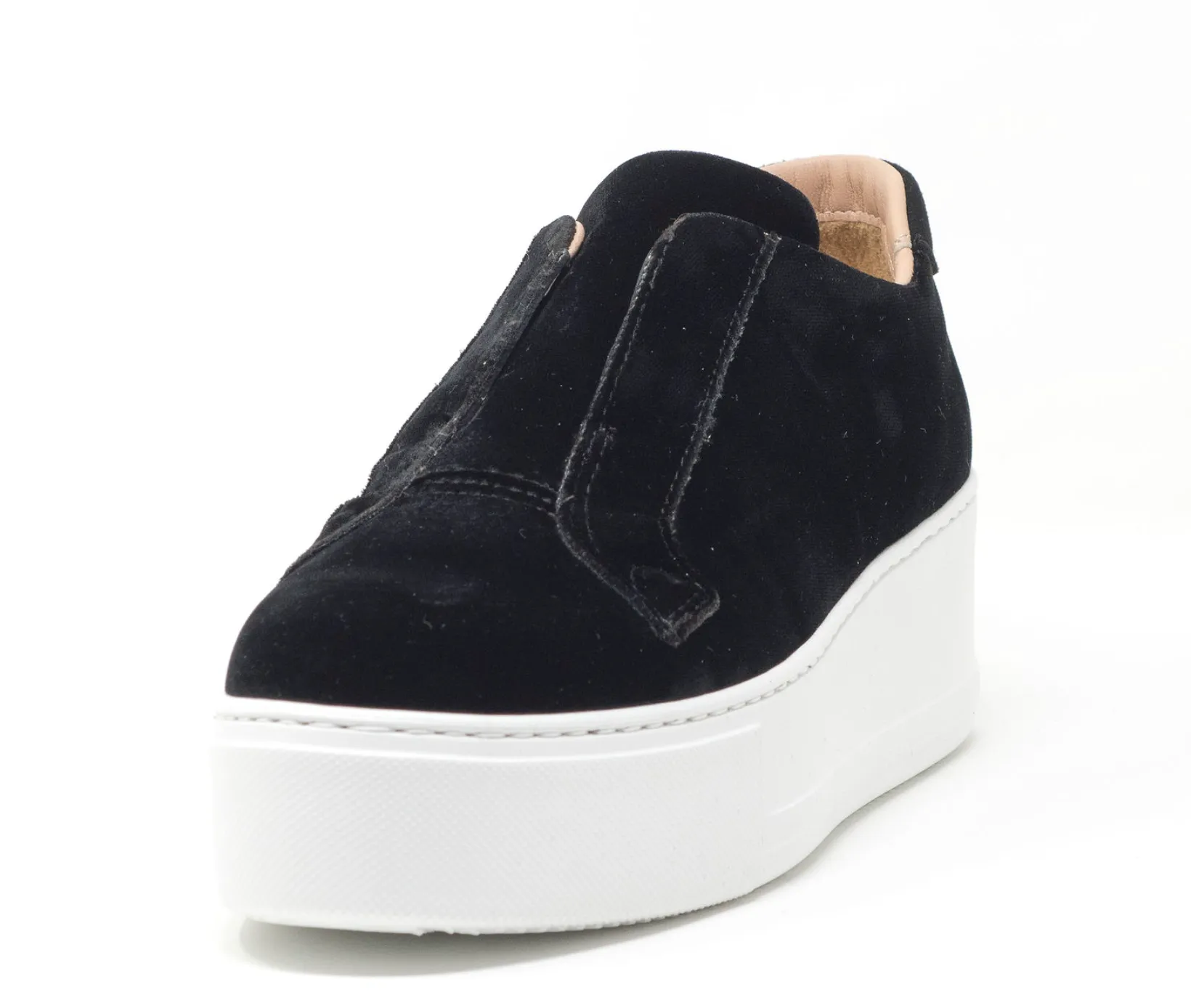 Jane Galland Trainers Marie Black Velvet Platform