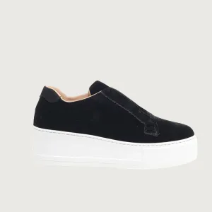Jane Galland Trainers Marie Black Velvet Platform
