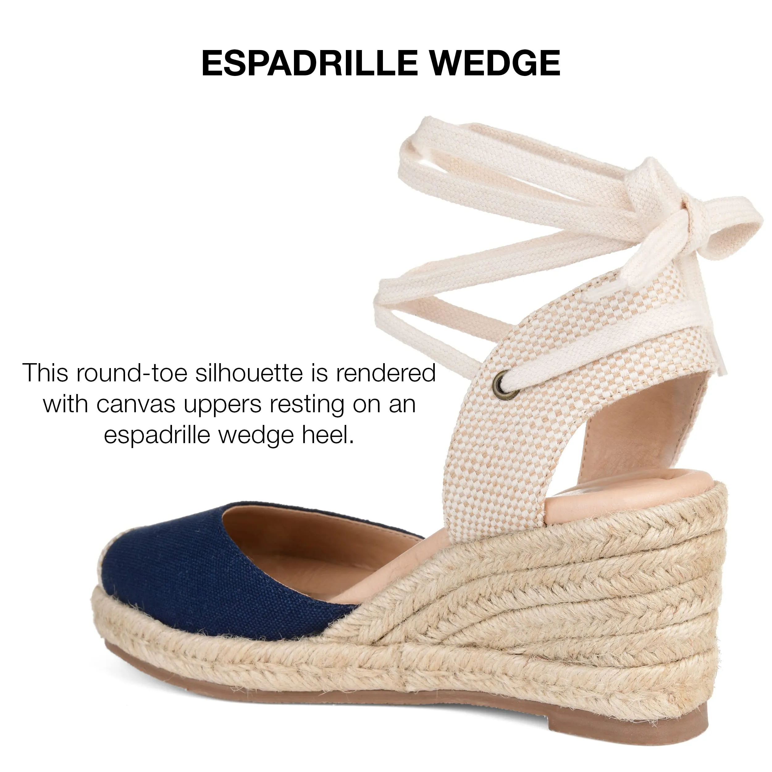 Journee Collection Women's Monte Tru Comfort Foam Width Wedge Heel Espadrille Sandals Blue - Size - 7.5 Wide