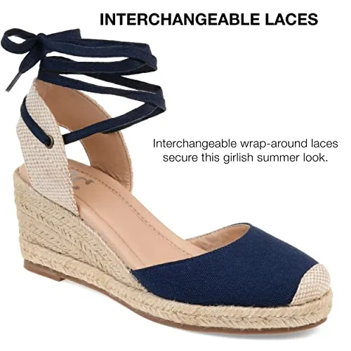 Journee Collection Women's Monte Tru Comfort Foam Width Wedge Heel Espadrille Sandals Blue - Size - 7.5 Wide