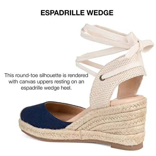 Journee Collection Women's Monte Tru Comfort Foam Width Wedge Heel Espadrille Sandals Blue - Size - 7.5 Wide
