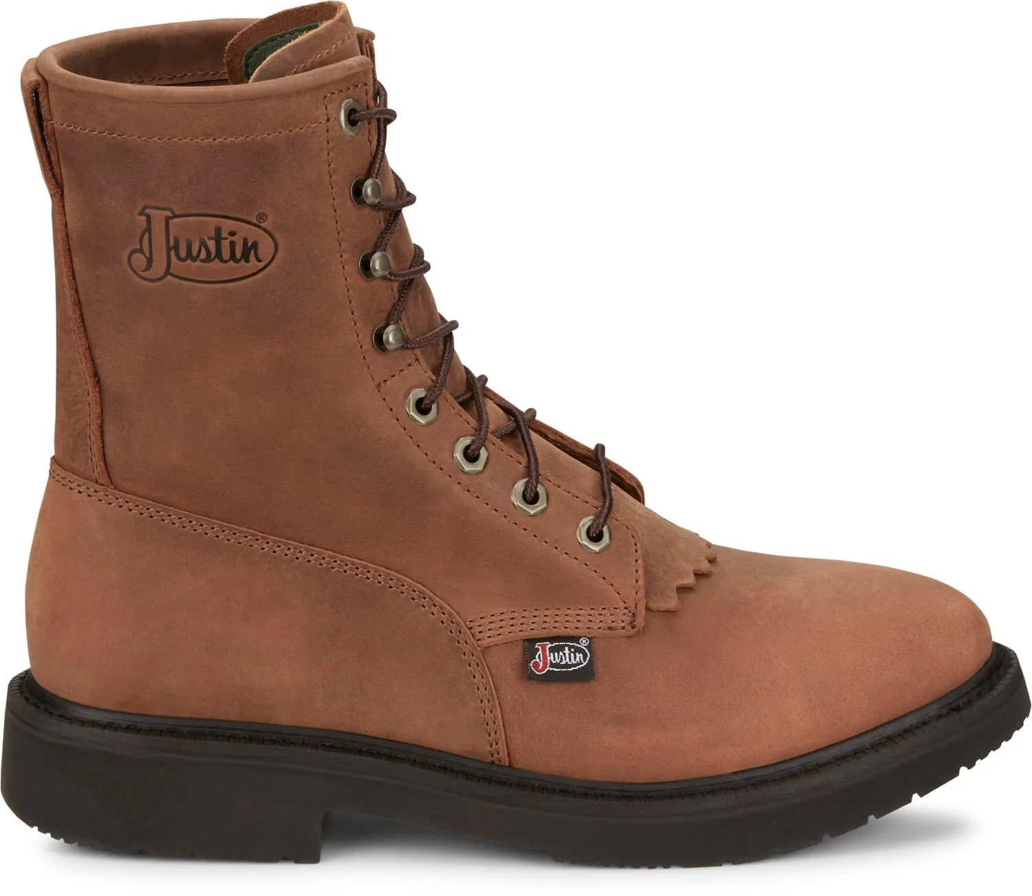 Justin Mens Livestock Aged Brown Leather Work Boots 10 D