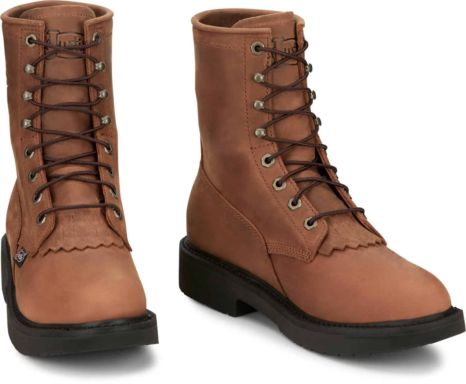 Justin Mens Livestock Aged Brown Leather Work Boots 10 D