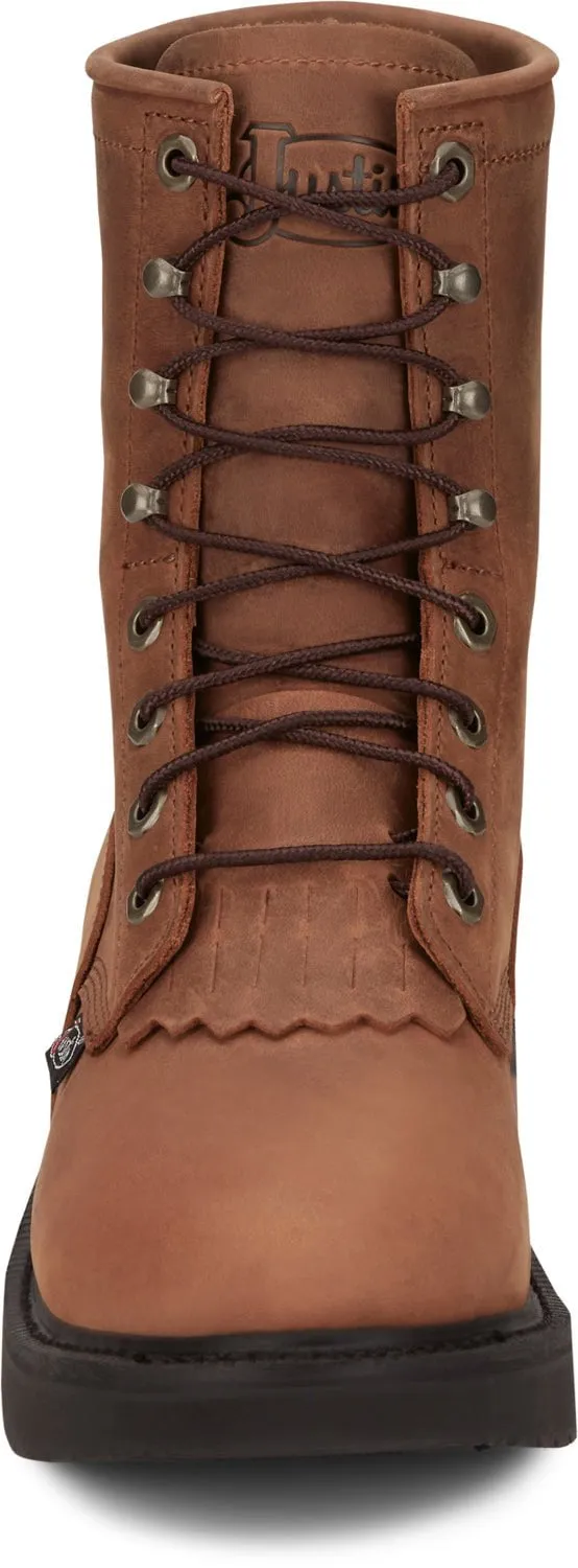 Justin Mens Livestock Aged Brown Leather Work Boots 10 D