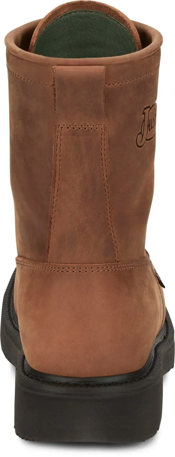 Justin Mens Livestock Aged Brown Leather Work Boots 10 D