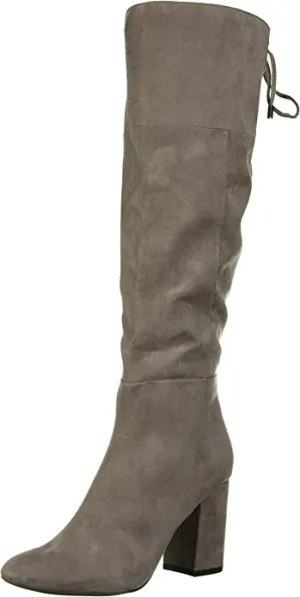 Kenneth Cole Women's Women's Corie Lace Up Knee High Boot, Concrete, 11