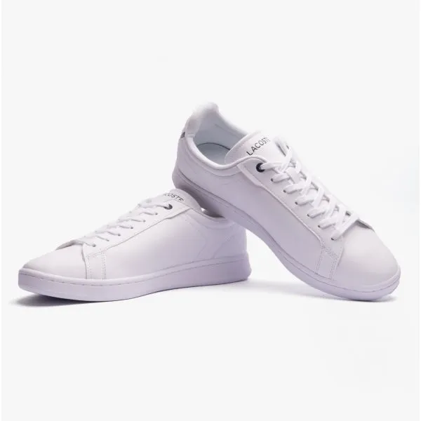 Lacoste CARNABY Mens Leather Casual Court Trainers White/Navy