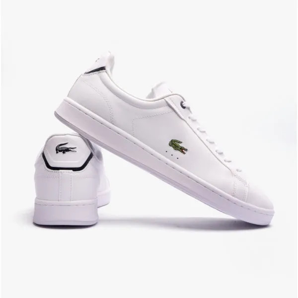 Lacoste CARNABY Mens Leather Casual Court Trainers White/Navy