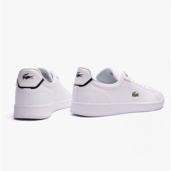Lacoste CARNABY Mens Leather Casual Court Trainers White/Navy