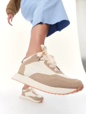 Ladies Sleek Multi-Fabric Sneaker