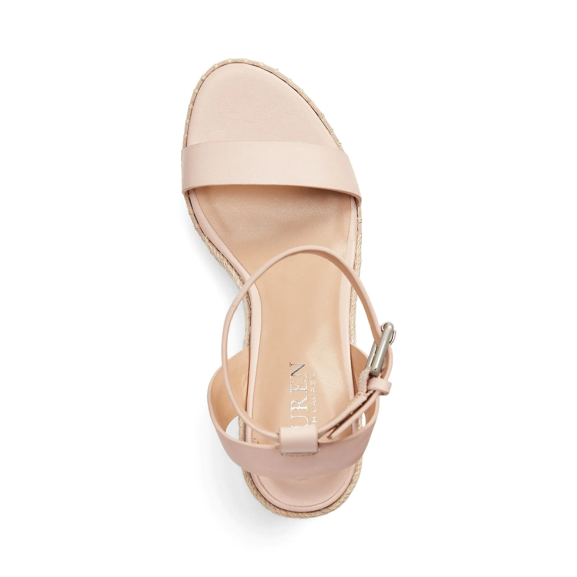 Lauren Ralph Lauren Hilarie Espadrille - Sandals for Women - Smooth Leather Upper - Adjustable Buckle Closure Light Pink 9.5 B - Medium