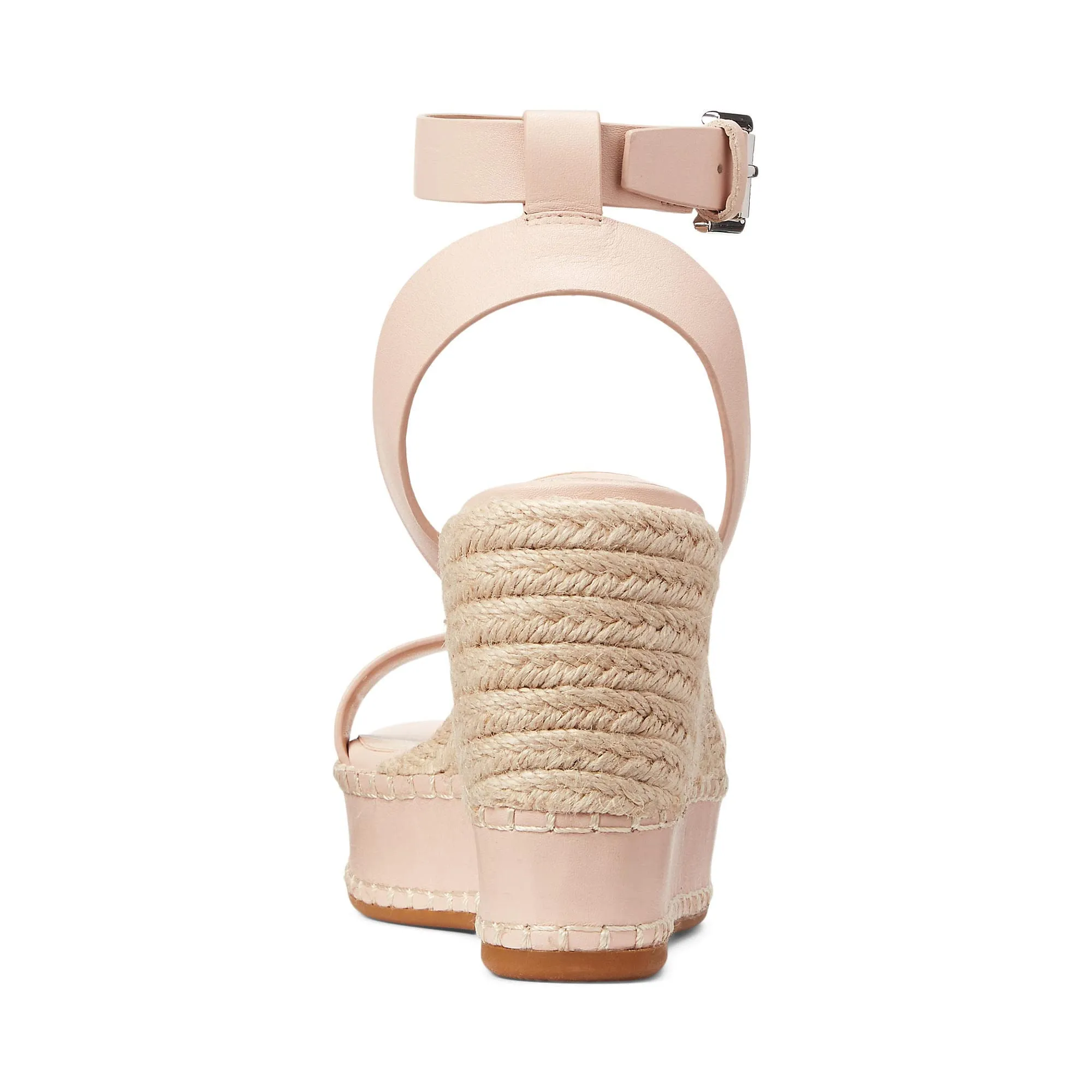 Lauren Ralph Lauren Hilarie Espadrille - Sandals for Women - Smooth Leather Upper - Adjustable Buckle Closure Light Pink 9.5 B - Medium