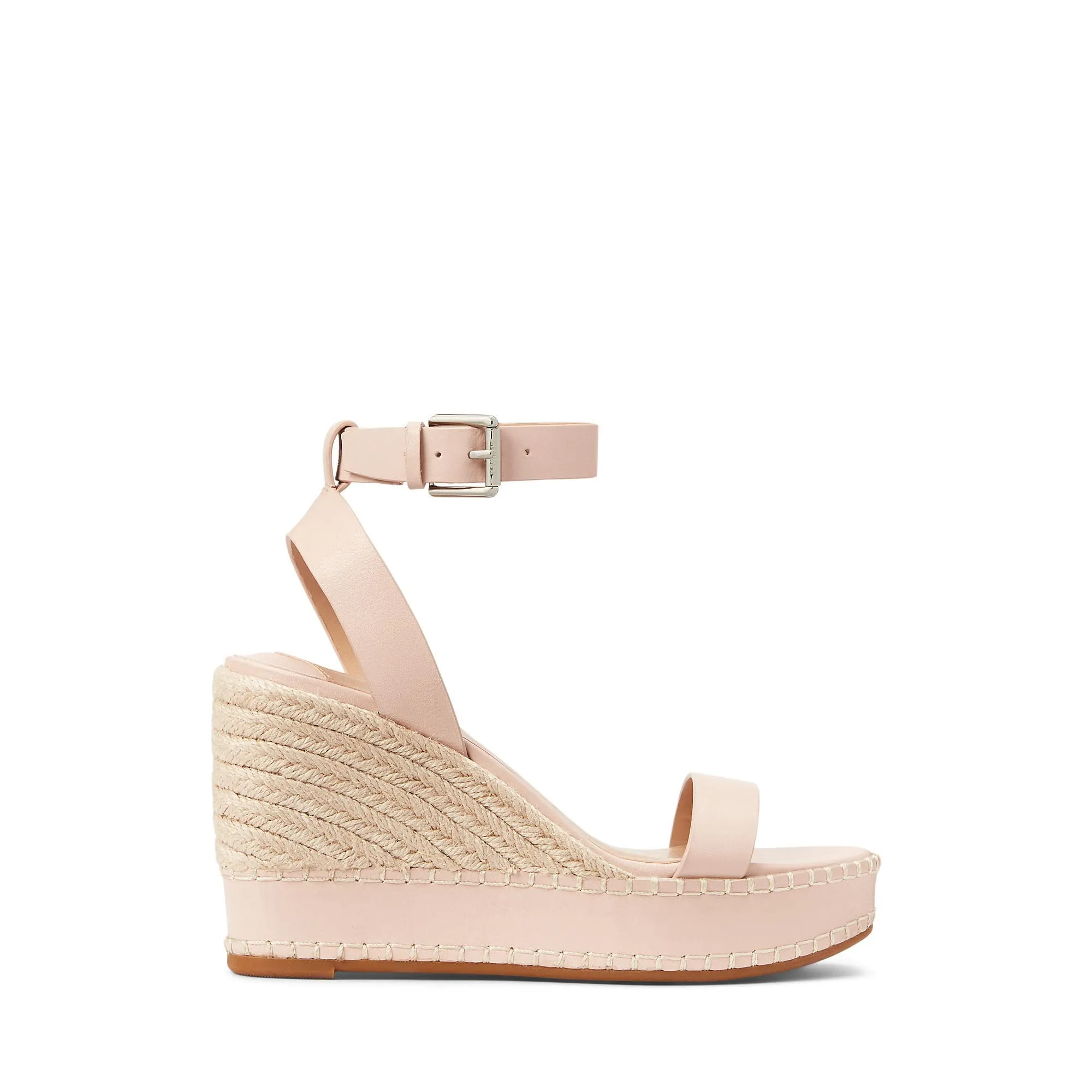 Lauren Ralph Lauren Hilarie Espadrille - Sandals for Women - Smooth Leather Upper - Adjustable Buckle Closure Light Pink 9.5 B - Medium