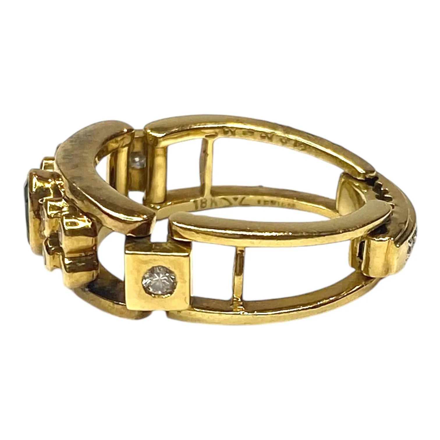 LeVian 18K Emerald and Diamond Flex Ring