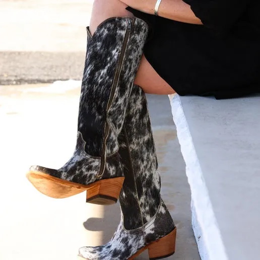 Liberty Black Kendra Cowhide Boots - White / Brown