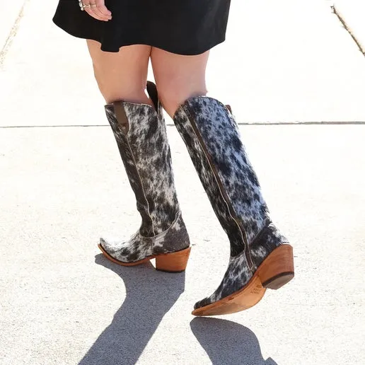 Liberty Black Kendra Cowhide Boots - White / Brown