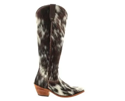 Liberty Black Kendra Cowhide Boots - White / Brown