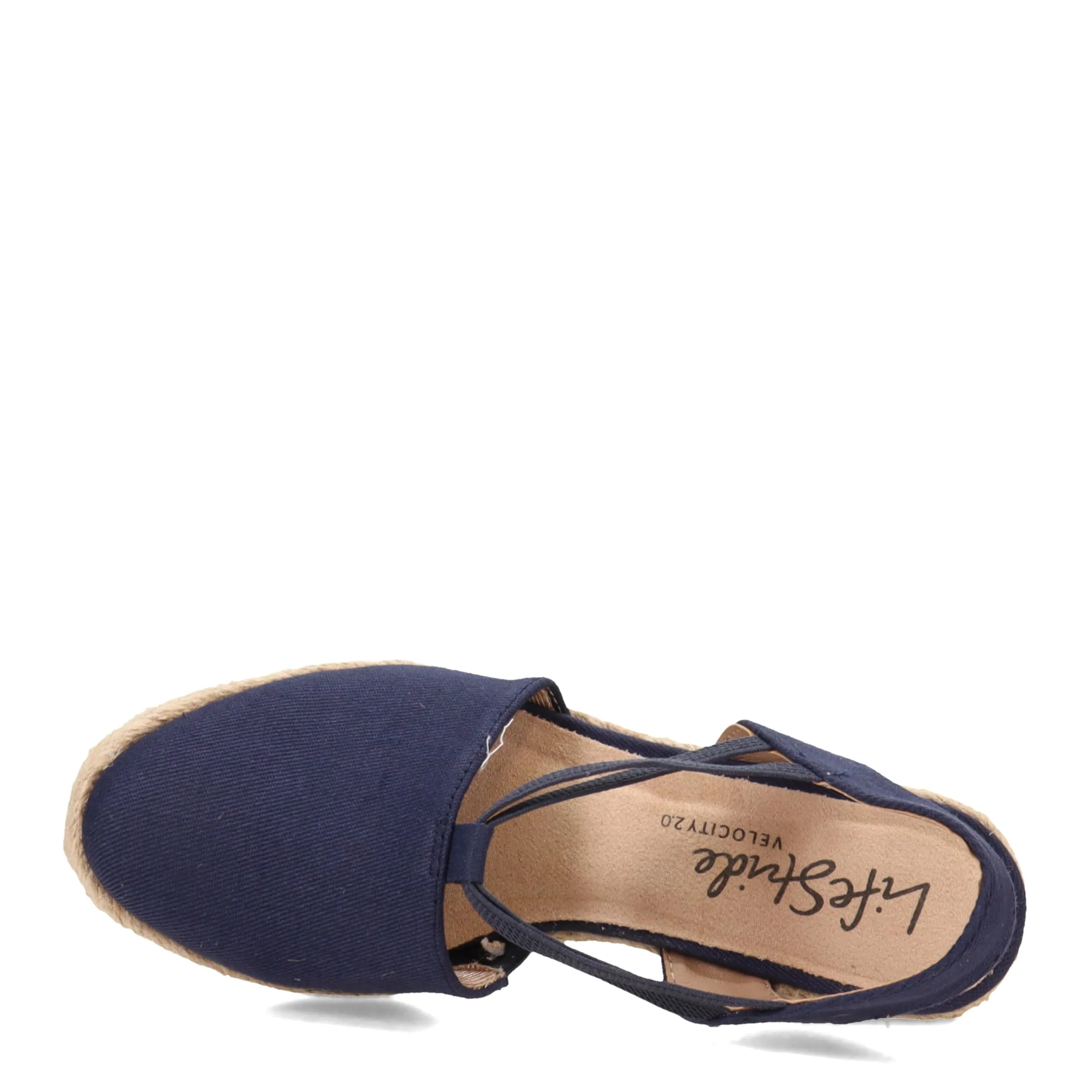 LifeStride Womens Katrina 2 Espadrille Wedge Lux Navy 8 W